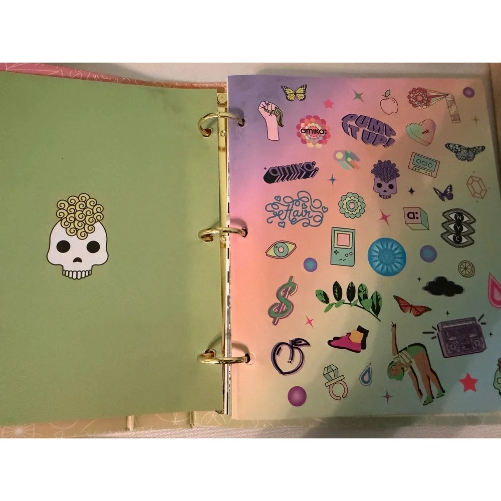 Amika Planner 3-Ring Binder Sticker Sheets Graphic hair care